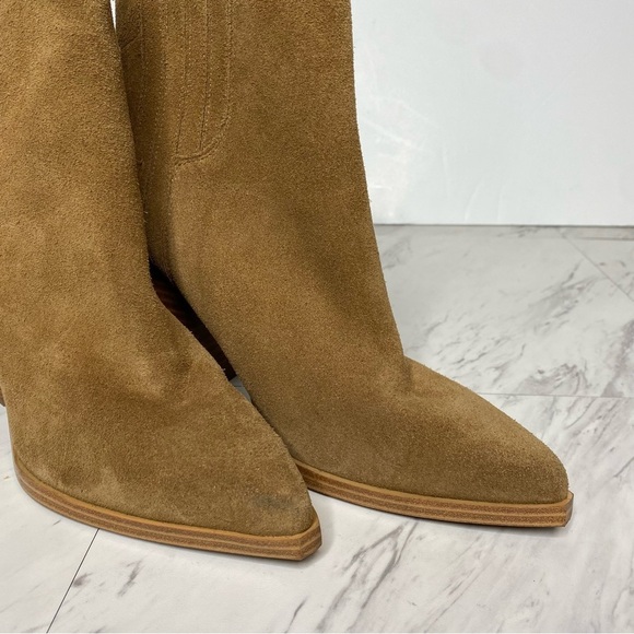 Marc Fisher Oshay Tan / Light Brown Suede Bootie 9M - Picture 10 of 14